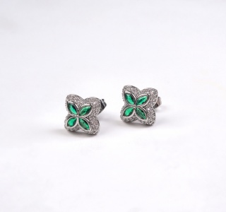 ICED OUT FLOWER EARRING