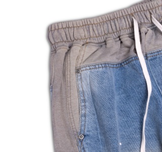 SWEAT PANTS MIX JEANS
